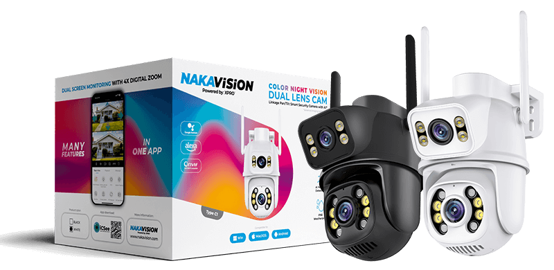 A Nakavision C1 doboza a fekete és a fehér kamerával